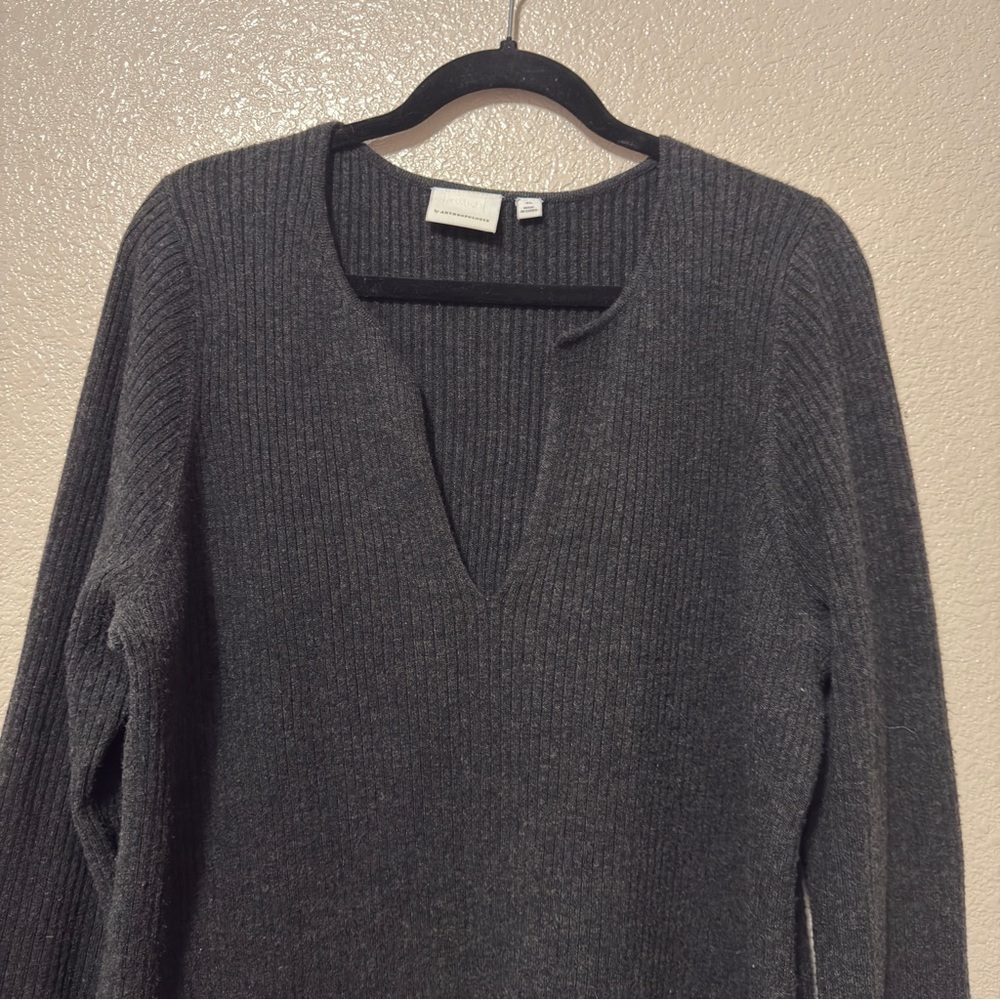 Ett Twa by Anthropologie Amrita Grey Ribbef Tunic Sweater Sz XL - Picture 3 of 10